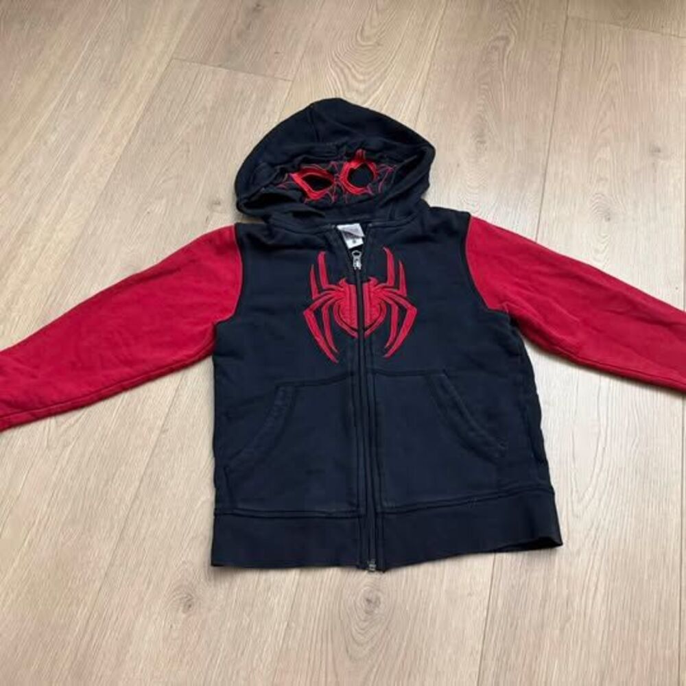 Hanna Andersson Marvel Miles Morales Spider-Man Mask Hoodie Size 6-7